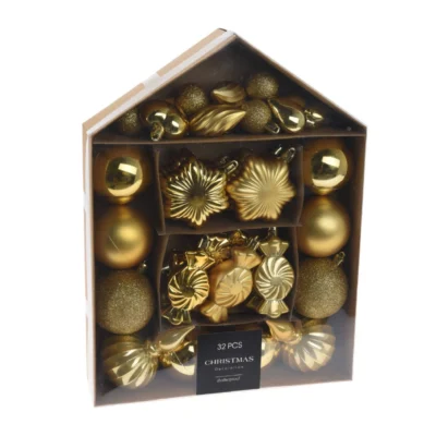 Božićne kuglice set 32 kom zlatne