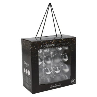 Božićne kuglice set 34 kom srebrne