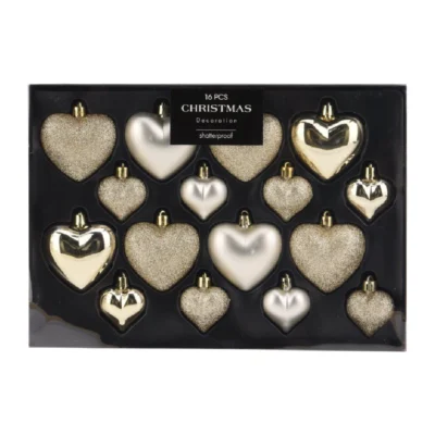 Božićne kuglice srce campagne 16 kom