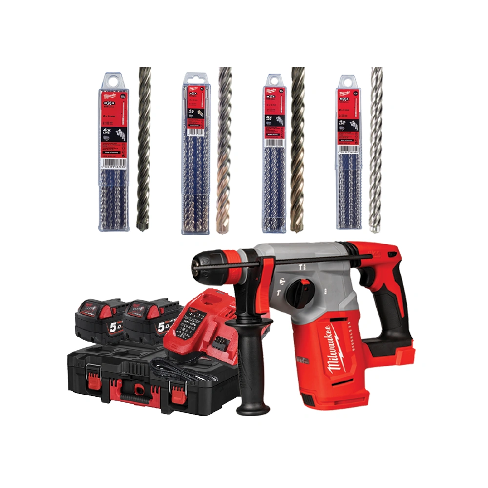 Milwaukee M18BLHX100P-502P aku.čekić bušaći SDS-MAX