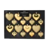 Kuglice srca 16 kom zlatne