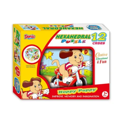 Slagalica od 12 kocki Veselo štene