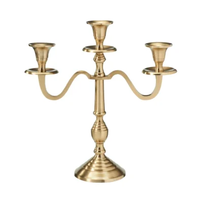 Svijećnjak 3 svijeće zlatni